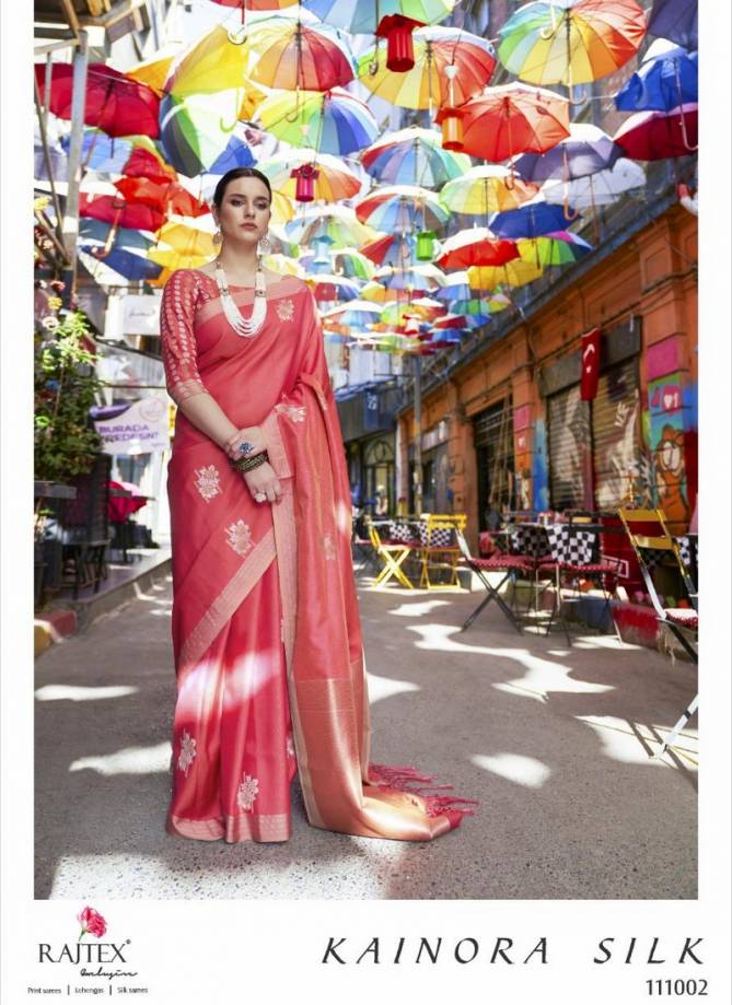 Rajtex Kainora Latest Designer Fancy Festive Wear Heavy Printed Banarasi Silk Sarees Collection